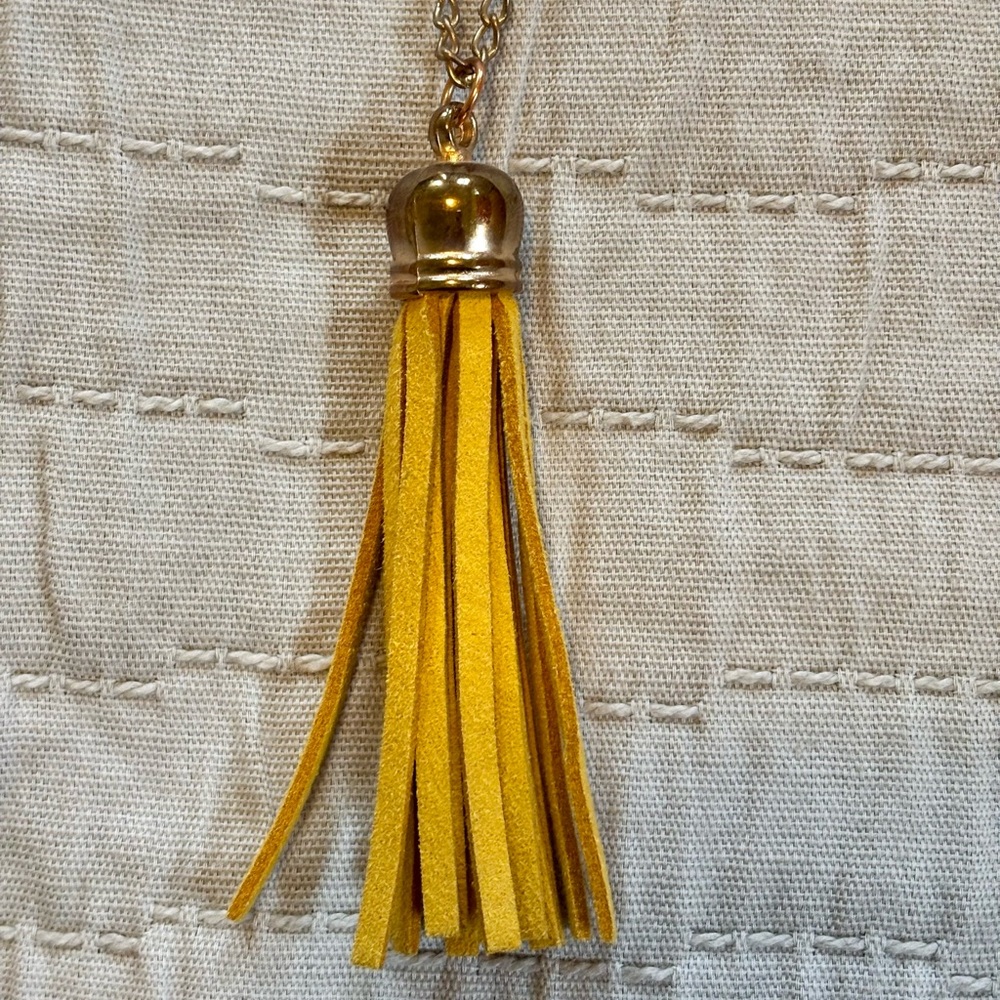 Yellow Tassel Necklace